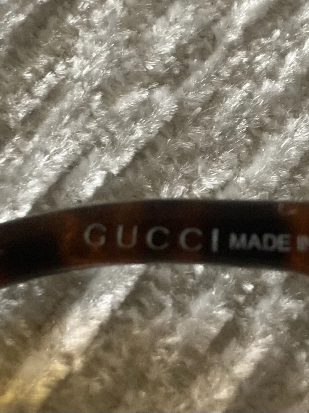 Gucci Rectangular Sunglasses in Dark Tortoise with Black Lenses